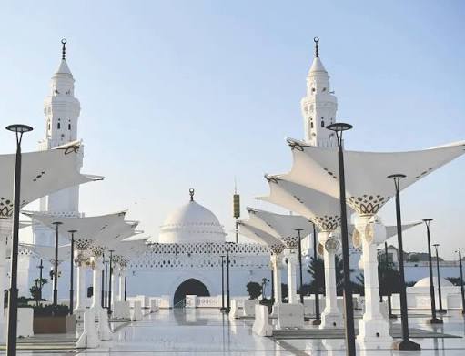 Masjid Al-Qiblatain in Madinah with its domes and minarets