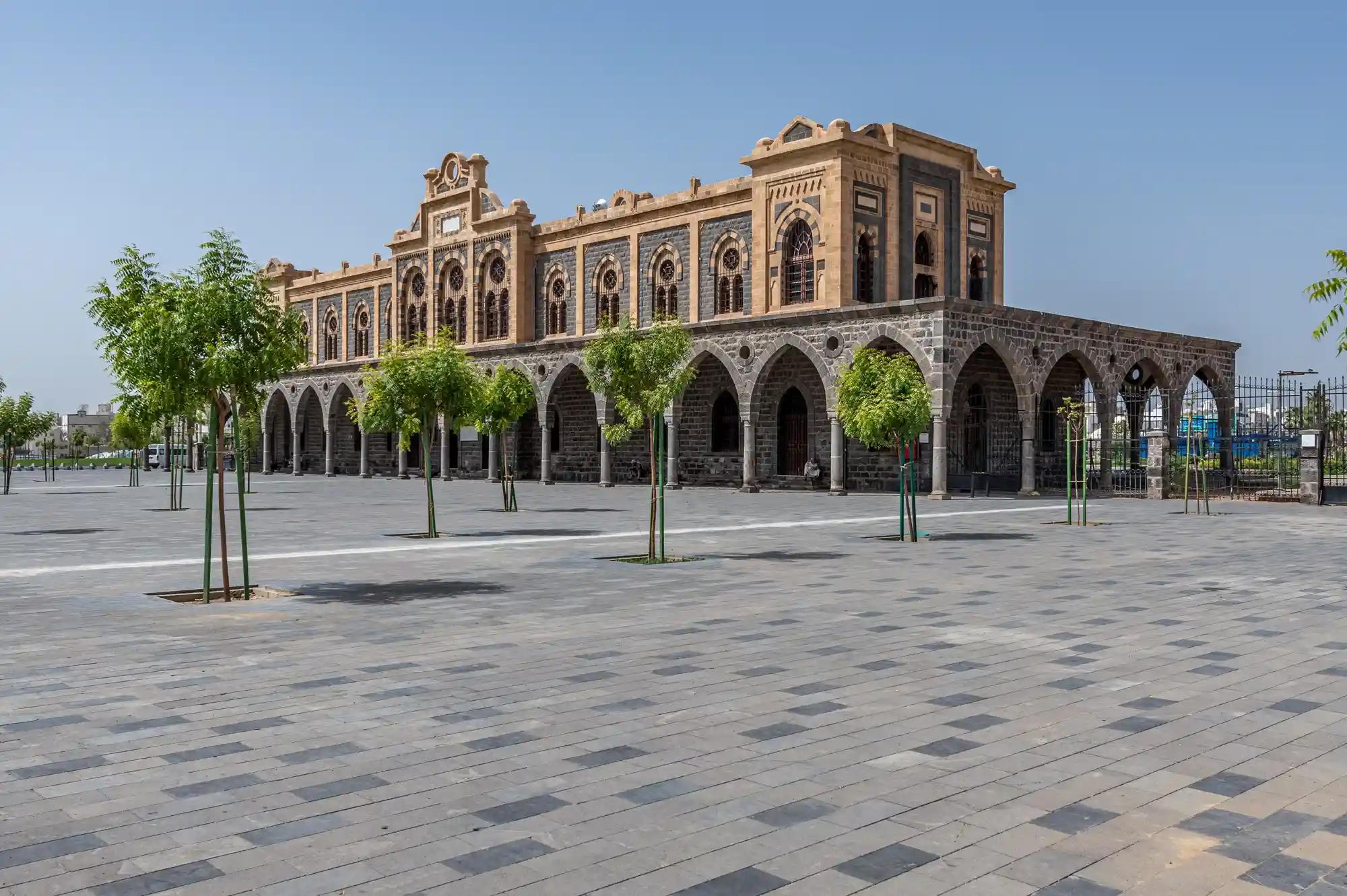 Historic Hejaz Railway Station and old locomotives in Madinah